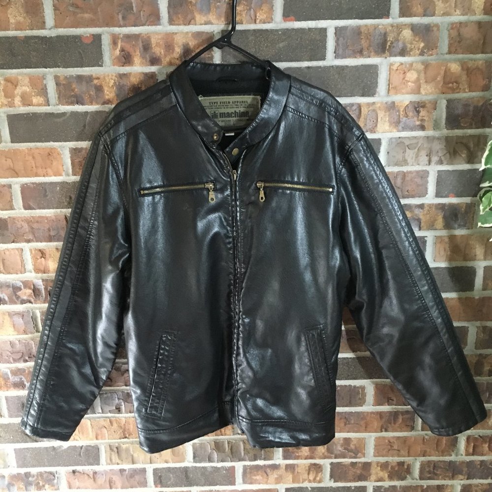 Machine Type Field Apparel Mens Faux Leather